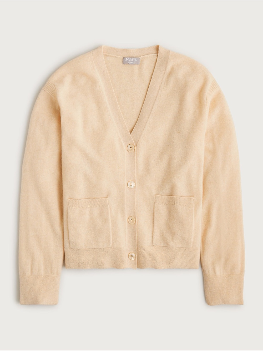 J. Crew Womens Light Cream V-Neck Button Cardigan